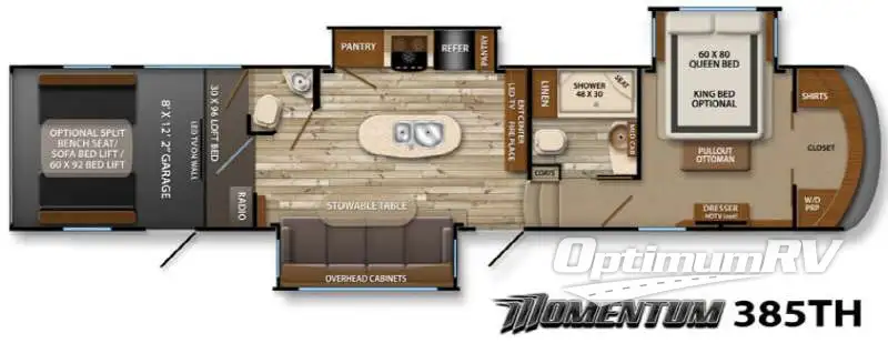 2014 Grand Design MOMENTUM 385TH Floorplan Photo