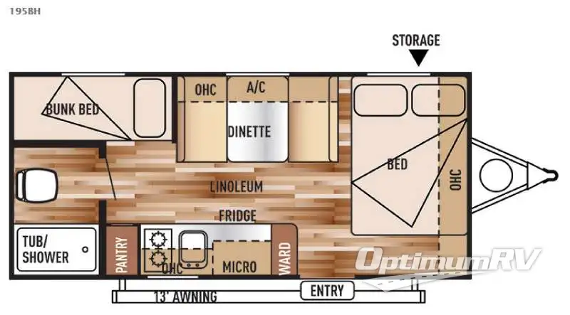 2015 Forest River Wildwood X Lite FS 195BH RV Floorplan Photo