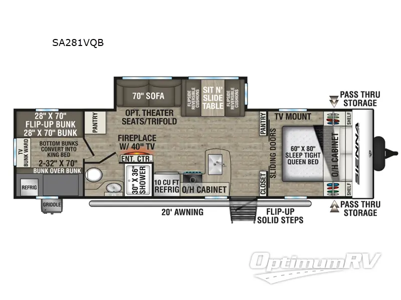 2026 Venture Sienna SA281VQB RV Floorplan Photo