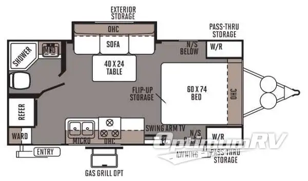 2014 Forest River Rockwood Mini Lite 2109S RV Floorplan Photo