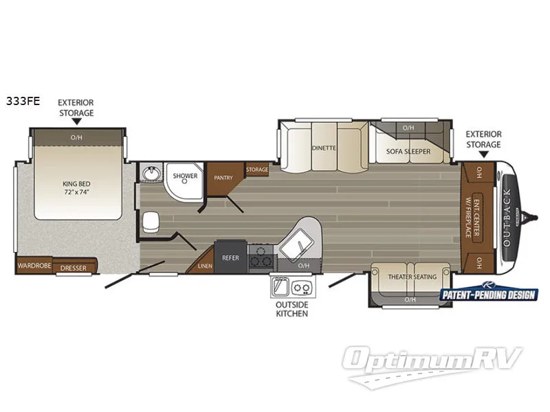 2017 Keystone Outback 333FE Floorplan Photo