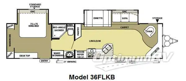 2010 Forest River Salem 36FLKB RV Floorplan Photo