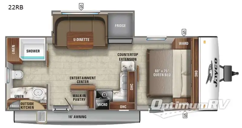 2021 Jayco Jay Feather 22RB Floorplan Photo