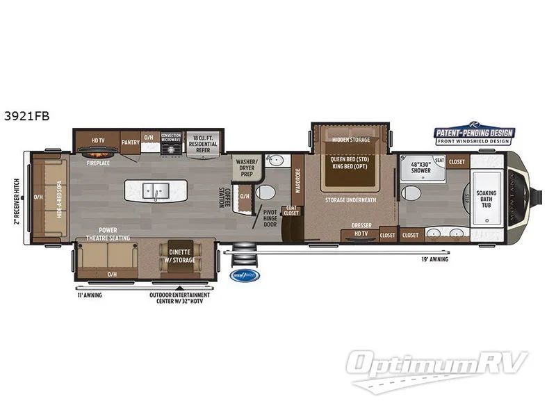 2018 Keystone Montana 3921FB Floorplan Photo