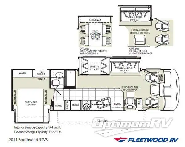 2011 Fleetwood Southwind 32VS RV Floorplan Photo