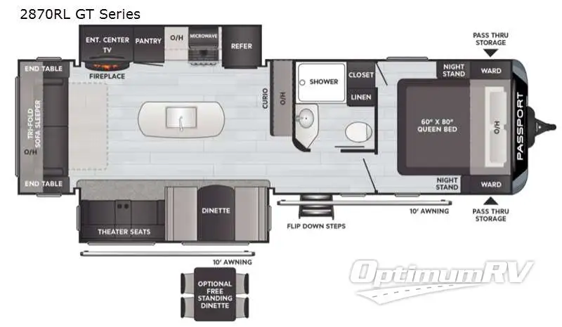 2021 Keystone Passport 2870RL GT Series Floorplan Photo