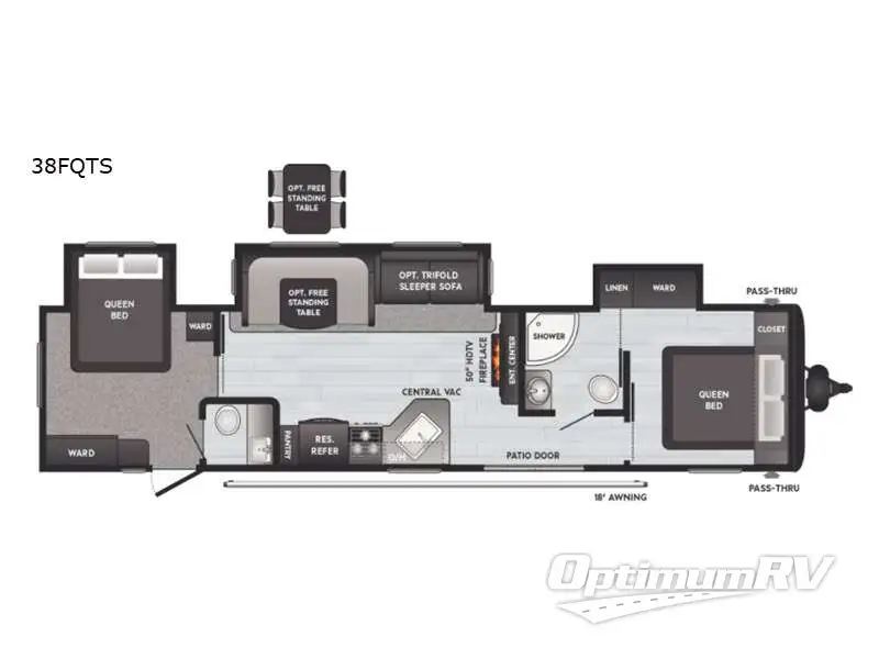 2021 Keystone Hideout 38FQTS Floorplan Photo
