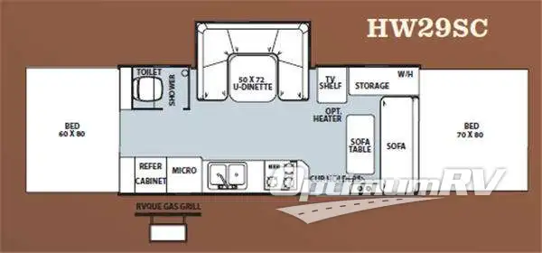 2011 Forest River Flagstaff High Wall HW29SC Floorplan Photo