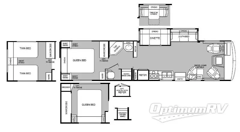 2000 Fleetwood Bounder 36S Floorplan Photo