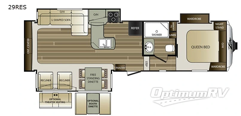 2017 Keystone Cougar X-Lite 29RES Floorplan Photo
