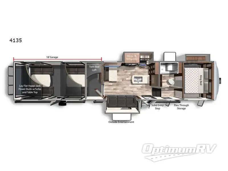 2022 Dutchmen Voltage 4135 Floorplan Photo