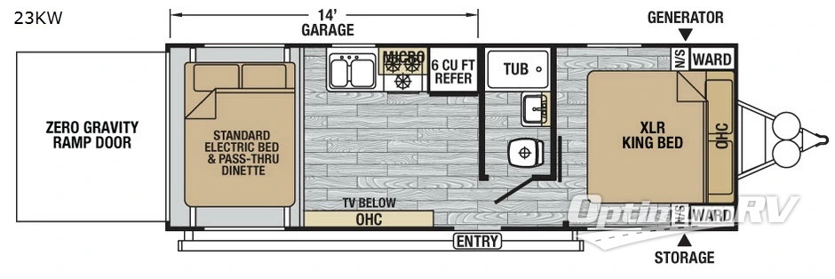 2017 Forest River XLR Nitro 23KW RV Floorplan Photo
