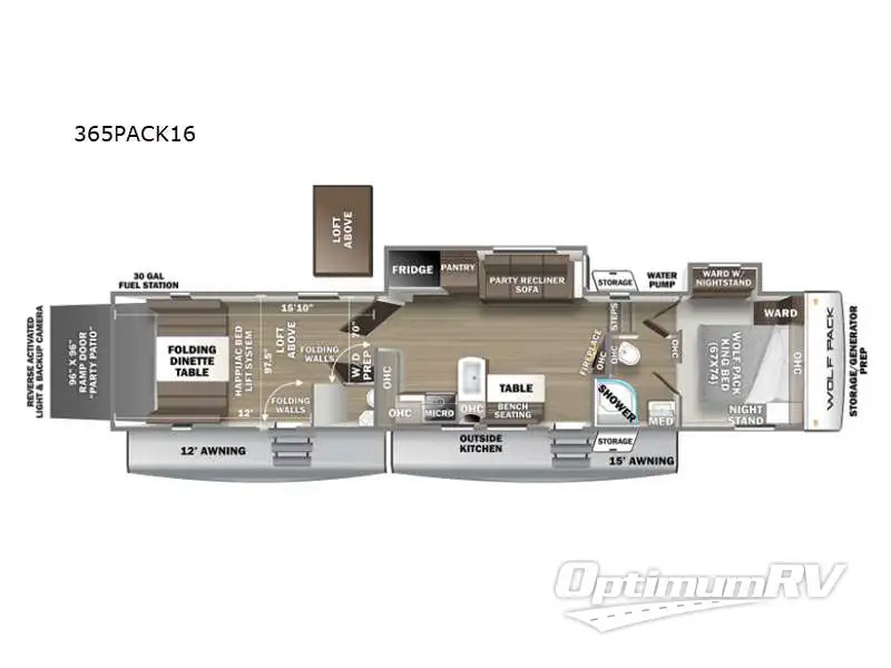 2021 Forest River Cherokee Wolf Pack 365PACK16 Floorplan Photo