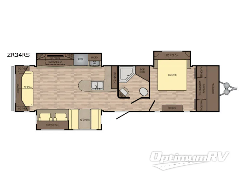 2018 CrossRoads Zinger ZR34RS RV Floorplan Photo
