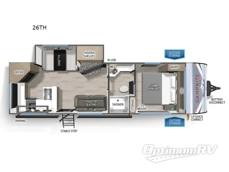 2025 Forest River Campsite Ultra 26TH RV Floorplan Photo