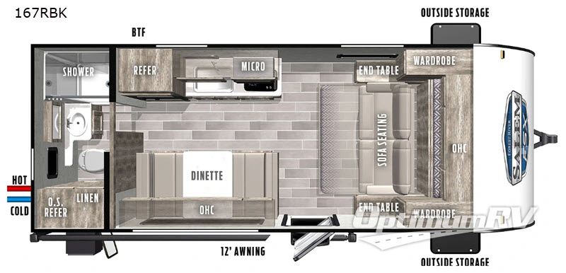 2020 Forest River Salem FSX 167RBK RV Floorplan Photo