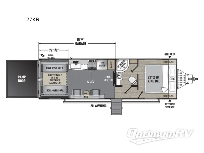 2025 Forest River Work and Play 27KB Floorplan Photo