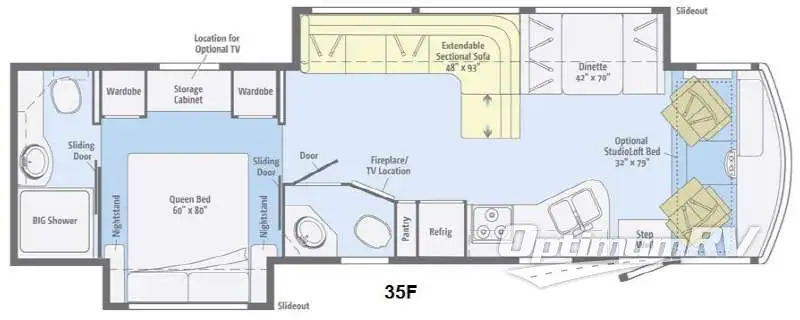 2014 Itasca Sunstar 35F RV Floorplan Photo