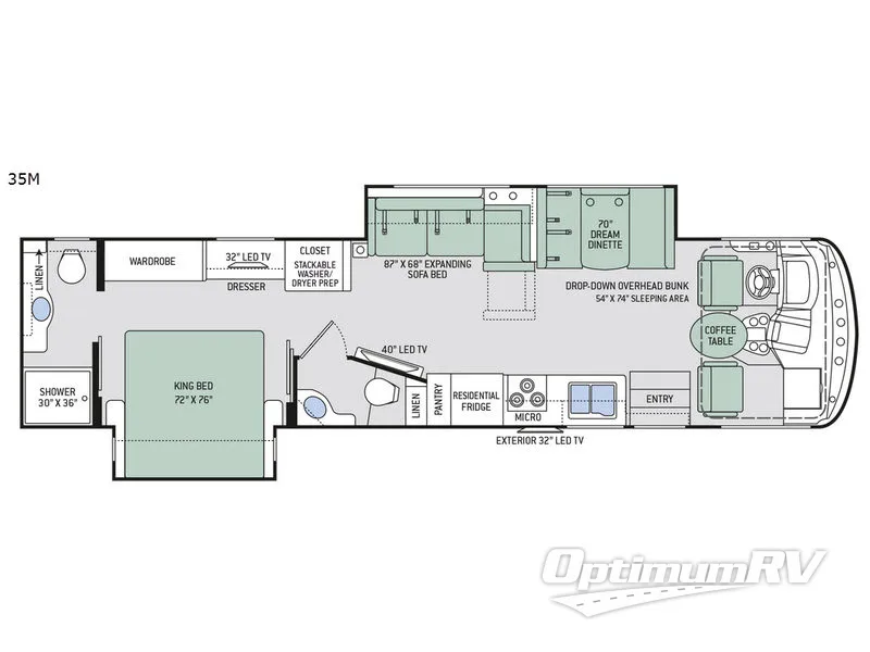 2018 Thor Hurricane 35M Floorplan Photo