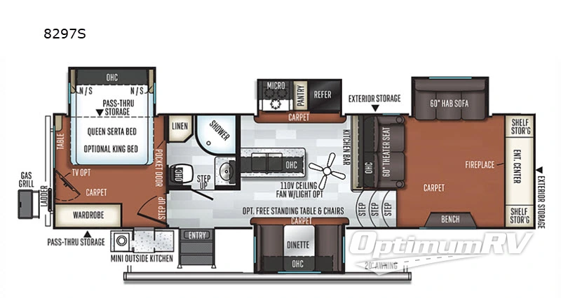2018 Forest River Rockwood Signature Ultra Lite 8297S Floorplan Photo