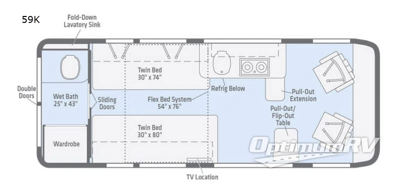 2018 Winnebago Travato 59K Floorplan Photo