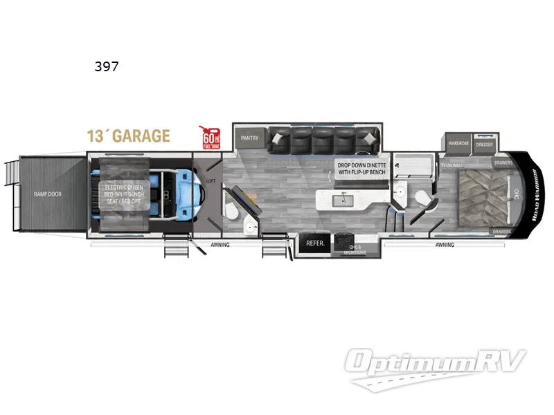 2023 Heartland Road Warrior 397 RV Floorplan Photo