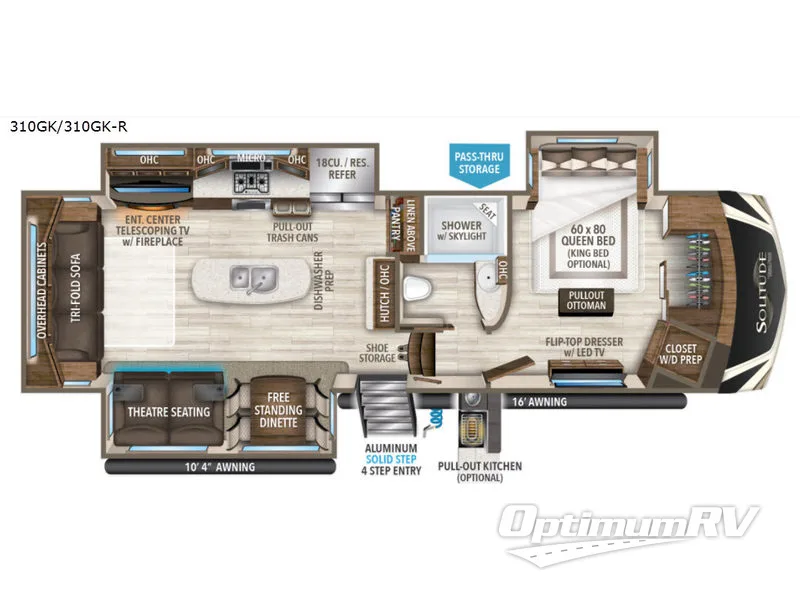 2018 Grand Design Solitude 310GK RV Floorplan Photo