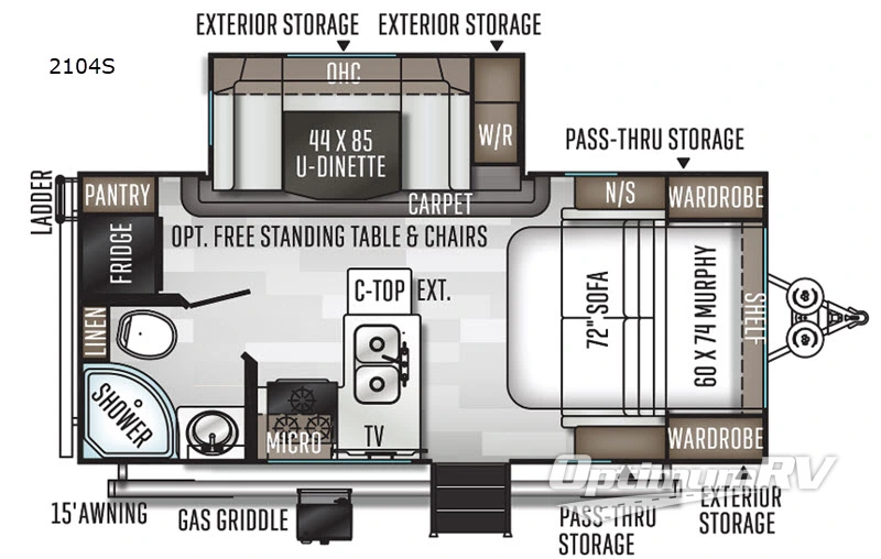 2020 Forest River Rockwood Mini Lite 2104S RV Floorplan Photo
