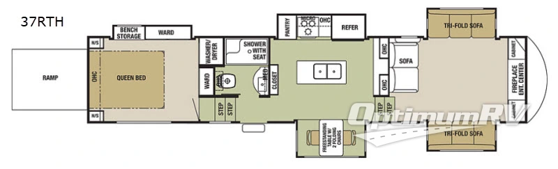 2018 Forest River Cedar Creek Silverback 37RTH Floorplan Photo