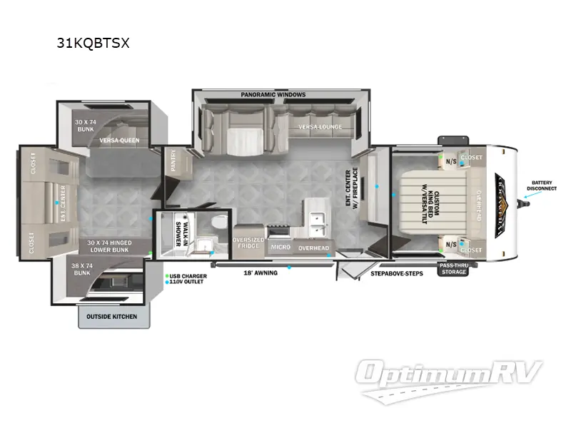 2024 Forest River Wildwood 31KQBTSX RV Floorplan Photo