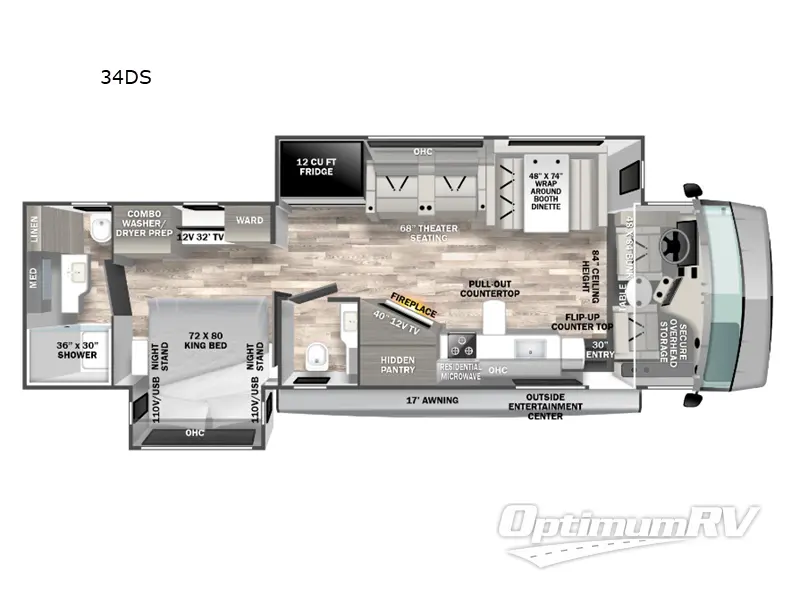 2023 Forest River FR3 34DS RV Floorplan Photo