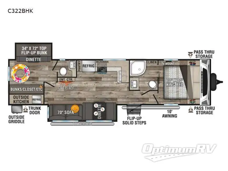 2021 KZ Connect C322BHK Floorplan Photo