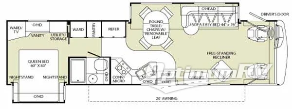 2006 Fleetwood Pace Arrow 37A RV Floorplan Photo
