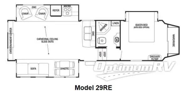 2012 Forest River Cedar Creek Silverback 29RE Floorplan Photo