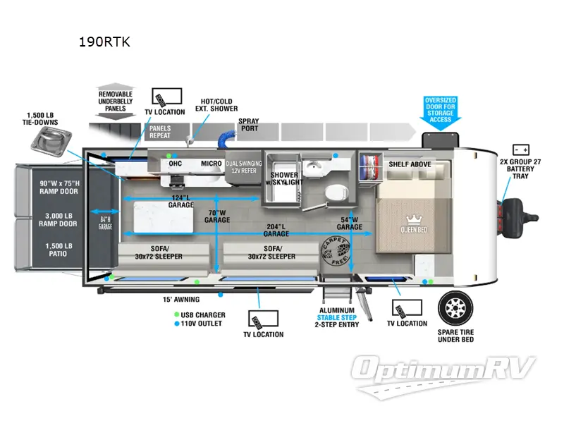 2024 Forest River Salem FSX 190RTK Floorplan Photo
