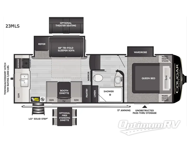 2022 Keystone Cougar Half-Ton 23MLS Floorplan Photo