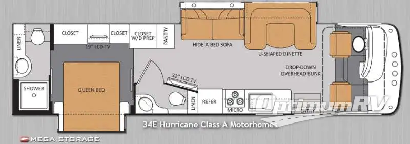 2014 Thor Hurricane 34E RV Floorplan Photo