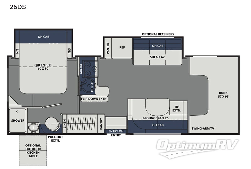 2020 Coachmen Freelander 26DS Ford 450 Floorplan Photo