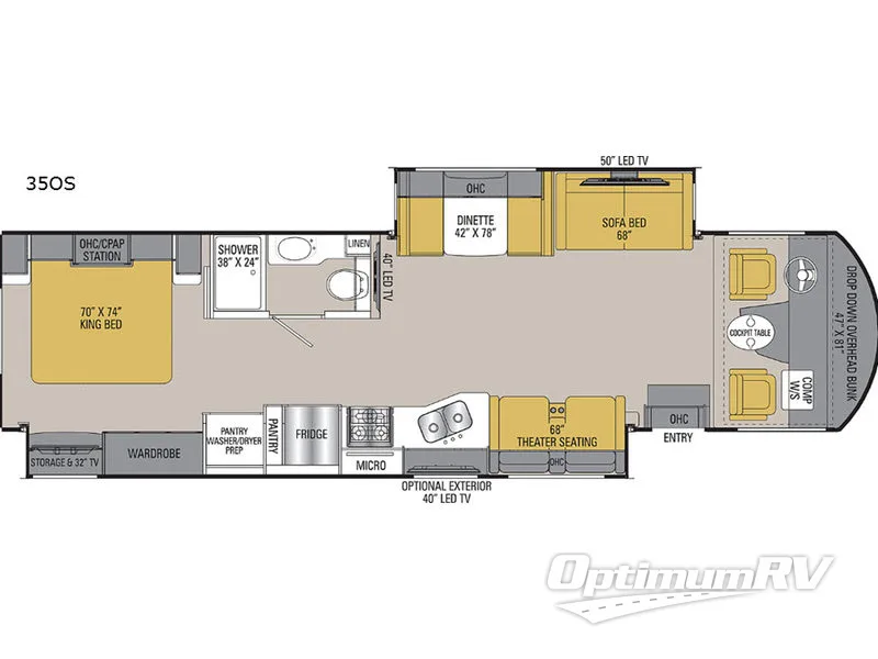 2019 Coachmen Mirada 35OS RV Floorplan Photo