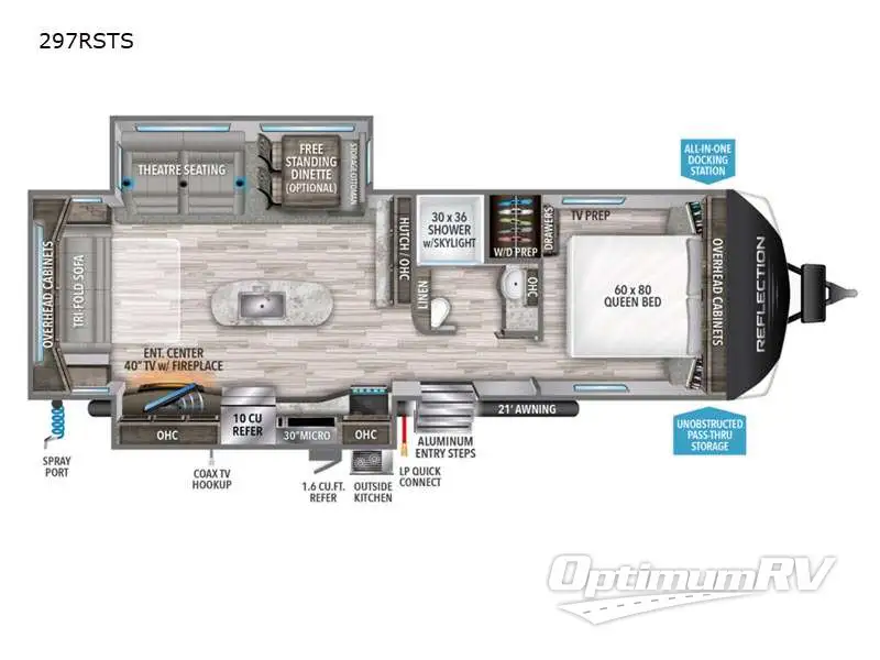 2022 Grand Design Reflection 297RSTS Floorplan Photo