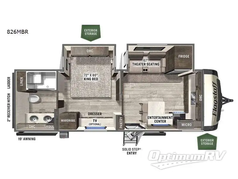 2022 Forest River Flagstaff Classic 826MBR Floorplan Photo