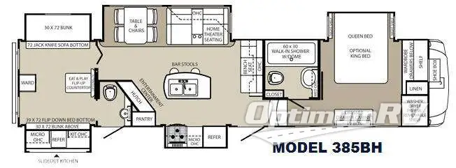 2014 Palomino Columbus F385BH Floorplan Photo