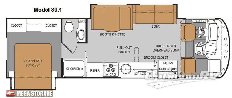 2013 Thor ACE 30.1 RV Floorplan Photo