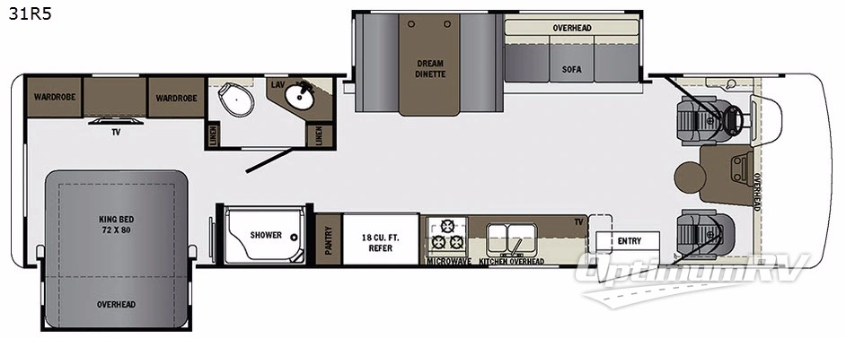 2017 Forest River Georgetown 5 Series 31R5 RV Floorplan Photo