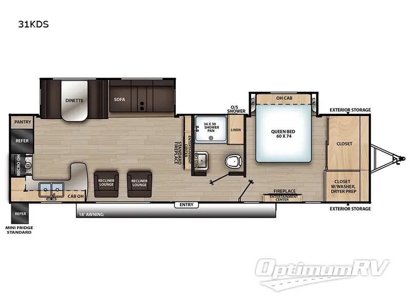 2022 Forest River Aurora 31KDS RV Floorplan Photo