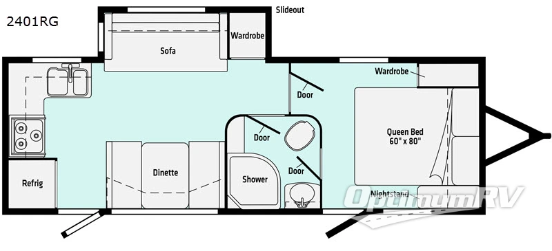 2021 Winnebago Towables Minnie 2401RG Floorplan Photo