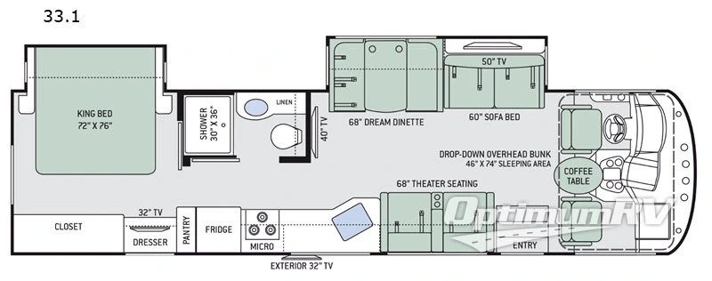 2019 Thor ACE 33.1 Floorplan Photo
