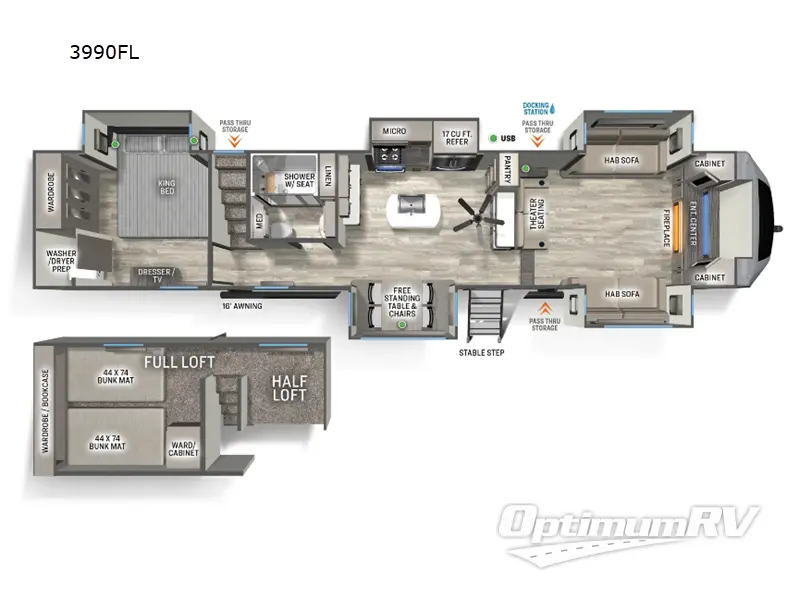 2024 Forest River Sandpiper 3990FL RV Floorplan Photo