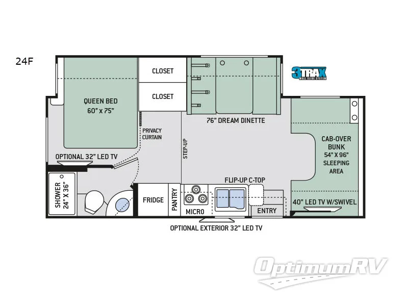 2017 Thor Four Winds 24F RV Floorplan Photo