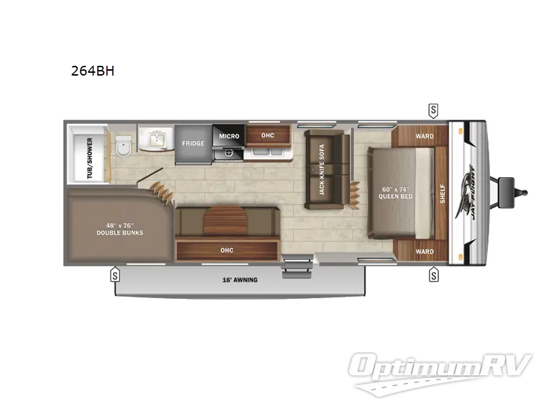 2022 Jayco Jay Flight SLX 8 264BH Floorplan Photo